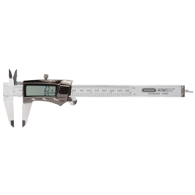 General Tools Digital/Fraction Electronic Calipers,0- 6 in/150 mm, Stainless Steel