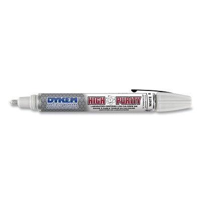ITW Pro Brands DYKEM® High Purity Marker, White, Medium, Threaded Cap