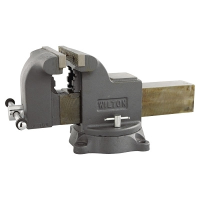 WMH Tool Group Wilton® Shop Bench Vise, 8 in Jaw Width, 4 in Throat Depth, Swivel Base