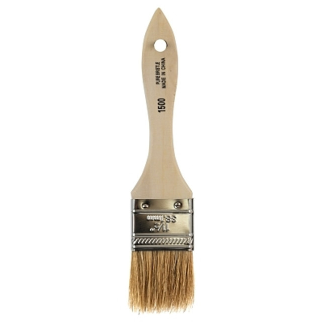 Linzer White Chinese Bristle Paint Brush, 5/16 in Thick x 1-1/2 in W, Wood Handle