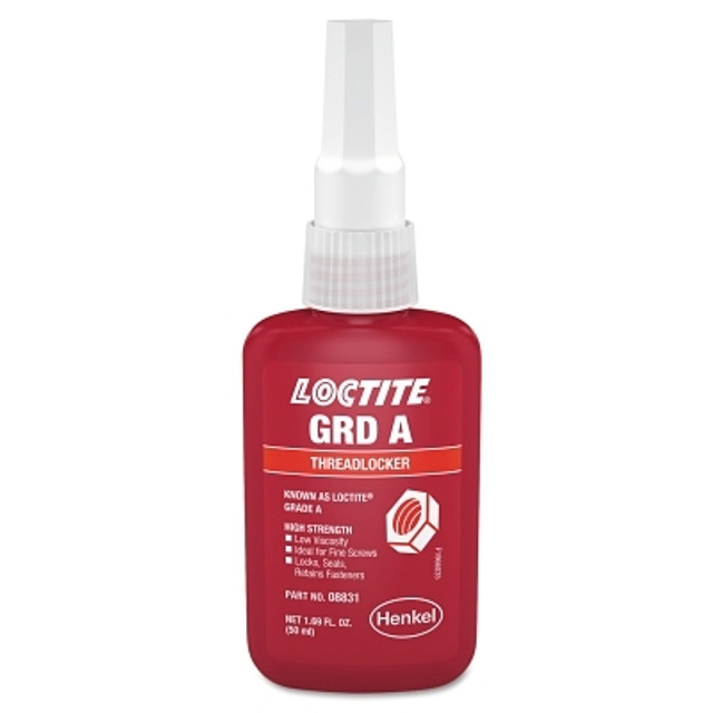 Henkel Corporation Loctite® Grade A Threadlocker, 50 mL, Red Henkel Corporation Loctite® Grade A Threadlocker, 50 mL, Red