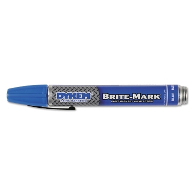 ITW Pro Brands DYKEM® BRITE-MARK® 40 Threaded Cap/Barrel Permanent Paint Marker, Valve Action, Medium, Blue