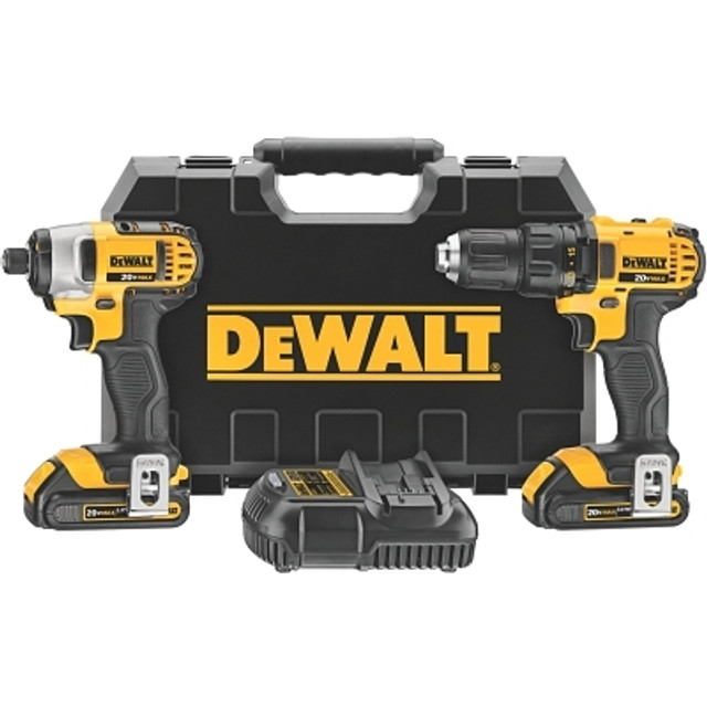 DeWalt® 20V MAX* Cordless Combo Kit, DCD780 1/2 in Drill/Driver; DCF885 1/4 in Impact Driver DeWalt® 20V MAX* Cordless Combo Kit, DCD780 1/2 in Drill/Driver; DCF885 1/4 in Impact Driver