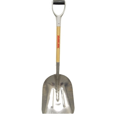The AMES Companies, Inc. TRUE TEMPER® Kodiak® Aluminum Scoop with Cushion D-Grip, 18 in L x 14-3/4 in W blade, Square Point, 27 in White Ash Handle