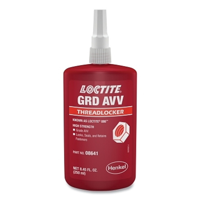 Henkel Corporation Loctite® Grade AVV Threadlocker, 250 ml, Bottle, Red Henkel Corporation Loctite® Grade AVV Threadlocker, 250 ml, Bottle, Red