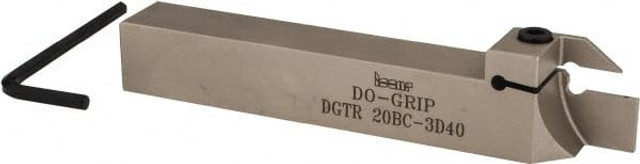 Iscar 2301771 Indexable Grooving-Cutoff Toolholder: DGTR20BC3D40, 3 to 3.18 mm Groove Width, 20 mm Max Depth of Cut, Right Hand