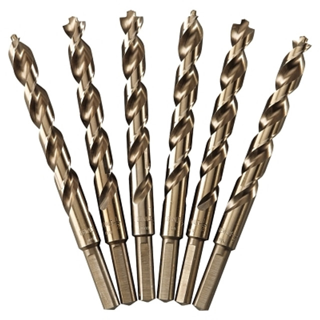 DeWalt® Gold Ferrous Pilot Point® Drill Bit, 1/2 in dia, Split Point, 6 in L, 6 EA/PK DeWalt® Gold Ferrous Pilot Point® Drill Bit, 1/2 in dia, Split Point, 6 in L, 6 EA/PK