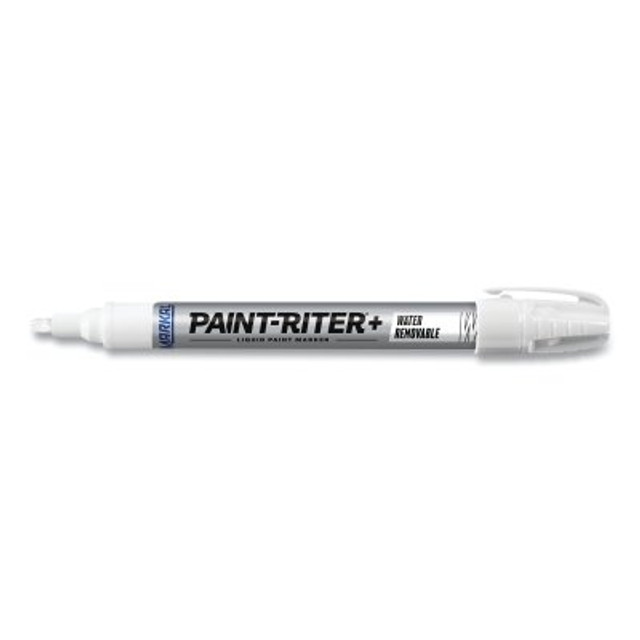 LA-CO Industries Inc Markal® Paint-Riter®+ Water Removable Marker, White, 1/8 in, Medium Tip