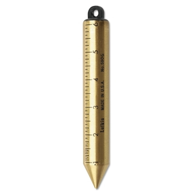 Apex Tool Group Crescent Lufkin® Inage Oil Gauging Plumb Bob, 1 in dia, 6.75 in L, Solid Brass, SAE