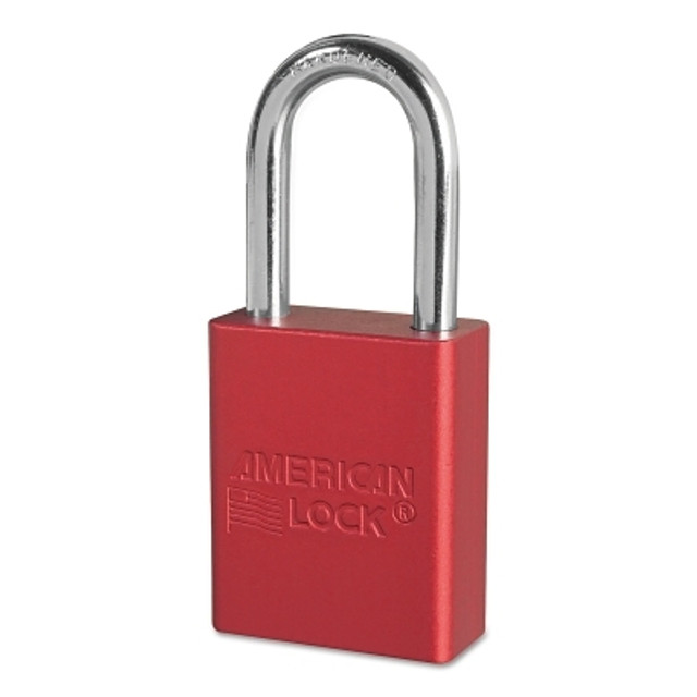 Master Lock® American Lock® Solid Aluminum Padlock, 1/4 in dia, 1-1/2 in L x 3/4 in W, Red