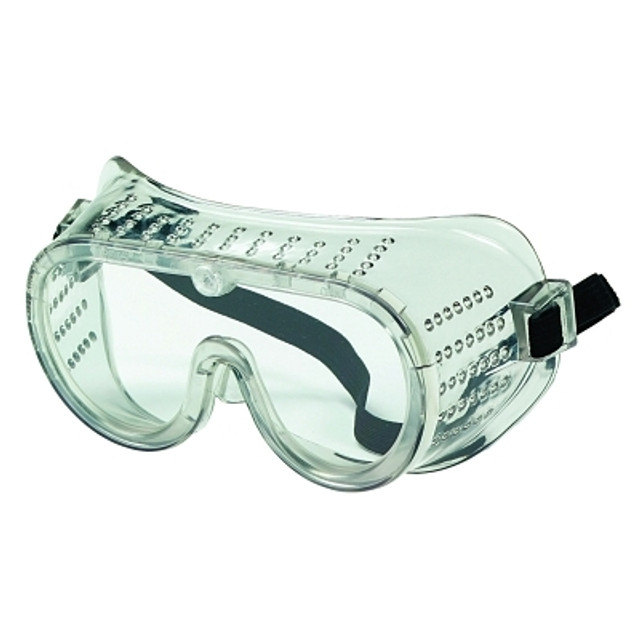 MCR Safety Protective Goggles, Clear/Clear, PVC, Impact Resistant, Elastic Strap