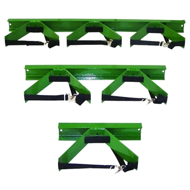 Saf-T-Cart™ Wall Bracket, Single, Steel, 3 in to 10 in dia, 3 in H x 6-1/2 in D x 14 in W, Green