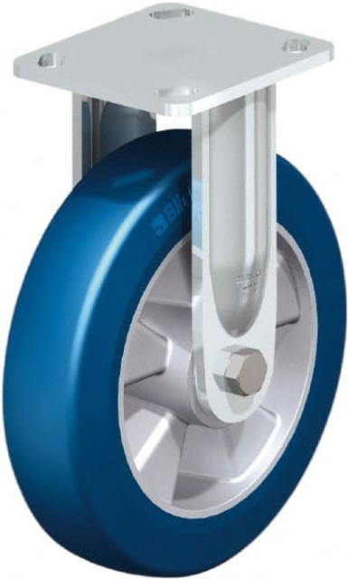 Blickle 910006 Rigid Top Plate Caster: Polyurethane, 8" Wheel Dia, 2" Wheel Width, 1,250 lb Capacity, 9-1/2" OAH