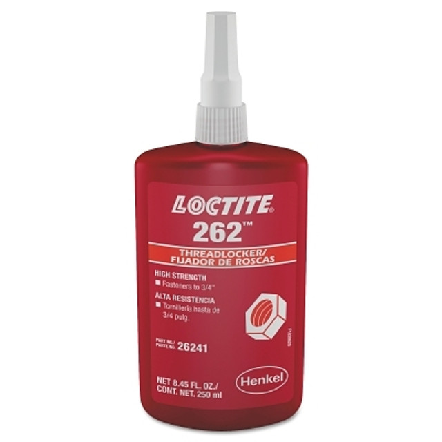 Henkel Corporation Loctite® 135375 262™ Threadlocker, Medium to High Strength, 250 mL, Up to 3/4 in Thread, Red