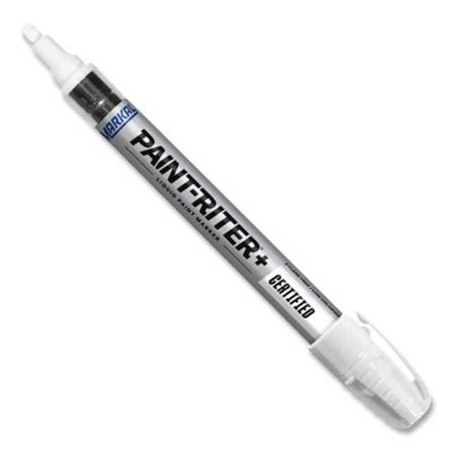 LA-CO Industries Inc Markal® Paint-Riter+ Certified Liquid Paint Marker, White, 1/8 in Tip, Medium