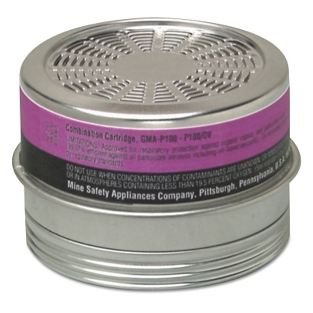 MSA Comfo® Respirator Cartridge, CL//MV/Particulates, Comfo® Respirators, NIOSH Color Code Magenta/Olive/White