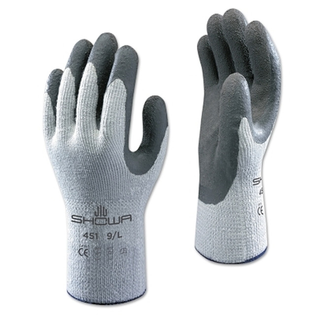 SHOWA® 451 Thermal-Insulated Latex Coated Fingertips/Palm Gloves, X-Large, Gray