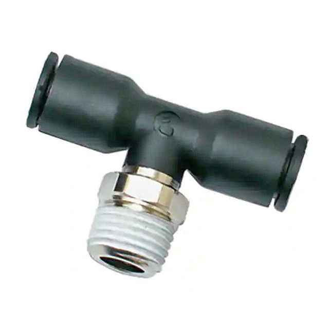 Legris 3108 60 13 Push-To-Connect Tube to Male BSPT Tube Fitting: Male Branch Tee, 1/4" Thread, 3/8" OD