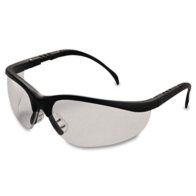 MCR Safety Klondike® KD1 Series Protective Eyewear, Clear Polycarbonate Lens, Duramass® Hard Coat, Black Nylon Frame