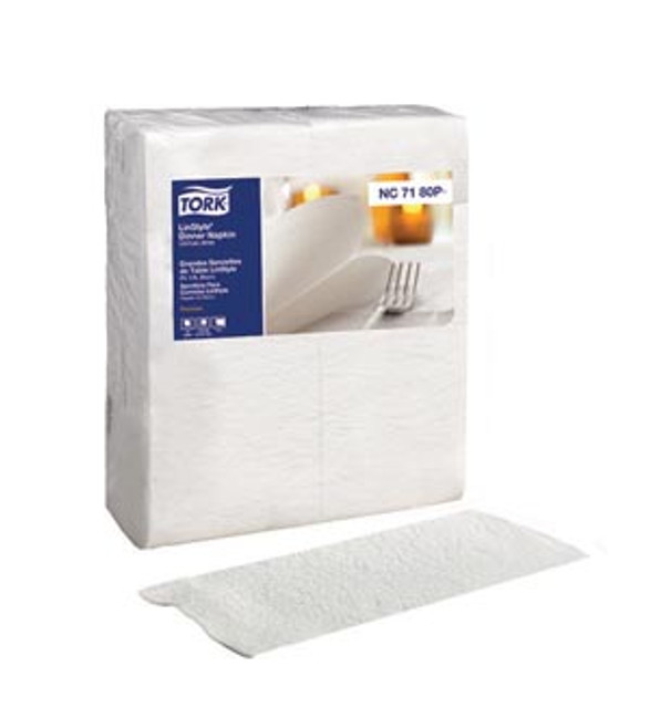 Essity Professional Hygiene North America, LLC  NC7180P Dinner Napkin, 1/8 Fold, Premium, White, 1-Ply, 17" x 16.3", 60/pk, 6 pk/cs (99 cs/plt)