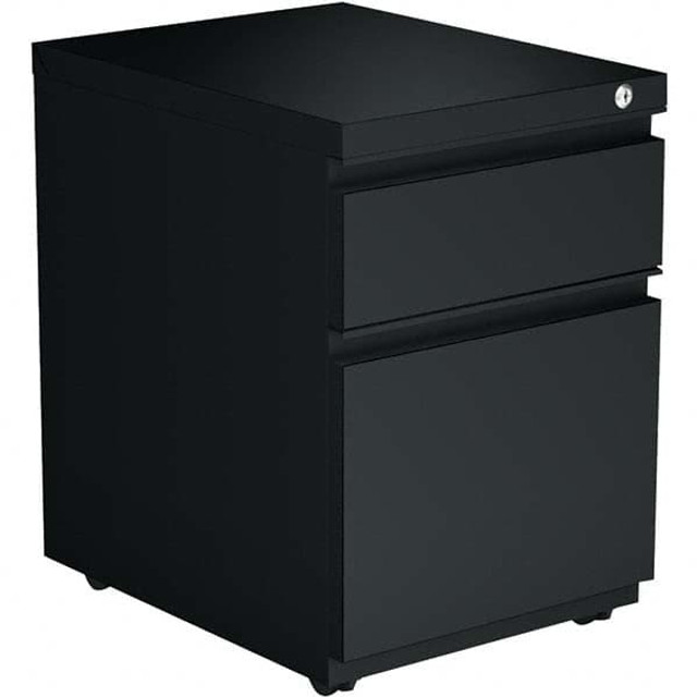 ALERA ALEPBBFBL Pedestal File Cabinet: 2 Drawers, Steel, Black