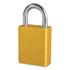 American Lock® Solid Aluminum Padlock, 1/4 in Diameter, 1 in L x 3/4 in W, Yellow