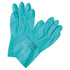 Ansell AlphaTec® Solvex® 37-175 Nitrile Gloves, Gauntlet Cuff, Cotton Flock Lined, Size 10, Green, 17 mil