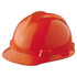 MSA V-Gard® Protective Cap-Style Hard Hat, Slotted, Fas-Trac® III Suspension, Standard Size, Orange