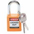 Brady 99576 Lockout Padlock: Keyed Different, Key Retaining, Nylon, Steel Shackle, Orange