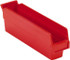 LEWISBins+ SB122-4SE RED Plastic Hopper Shelf Bin: Red