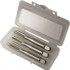 Greenfield Threading 174559 Tap Set: M2.5 x 0.45 Metric, 4 Flute, Bottoming Plug & Taper, High Speed Steel, Bright Finish