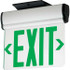 Hubbell Lighting 93043119 Illuminated Exit Signs; Number of Faces: 1; Light Technology: LED; Letter Color: Green; Mount Type: Surface Mount; Housing Material: Aluminum; Housing Color: White; Battery Type: Sealed Nickel Cadmium; Wattage: 1 W; Overall 