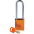 Brady 150306 Lockout Padlock: Keyed Different, Aluminum, 3" High, Steel Shackle, Orange