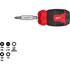 Milwaukee Tool 48-22-2910 Bit Screwdrivers; Type: Compact; Multi-Bit Screwdriver ; Tip Type: Multi ; Drive Size (TXT): 1/4 ; Torx Size: T15 ; Phillips Point Size: Phillips:#1 & #2 ; Slotted Point Size: 1/4; 3/16