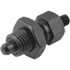 KIPP K0341.2206 M12x1.5, 17mm Thread Length, 6mm Plunger Diam, Hardened Locking Pin Knob Handle Indexing Plunger