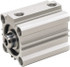 ARO/Ingersoll-Rand MDS32-AAADN-025 Double Acting Rodless Air Cylinder: 32 mm Bore, 25 mm Stroke, 140 psi Max, 1/8 NPT Port, Through Hole Mount