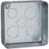 Hubbell-Raco 226 Electrical Junction Box: Steel, Square, 4" OAH, 4" OAW, 1.563" OAD, 2 Gangs