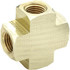 Parker 2205P-4 Industrial Pipe Female Cross: 1/4" Female Thread, FNPTF