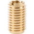 E-Z LOK 400-475 Hex Drive & Slotted Drive Threaded Inserts; Product Type: Knife ; Thread Size: 1/4-20 ; Material: Brass ; Finish: Uncoated ; Drill Size: 0.3910 ; Hex Size: 1/4
