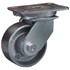 Albion 90CA04501S Swivel Top Plate Caster: Cast Iron, 4" Wheel Dia, 3" Wheel Width, 2,000 lb Capacity, 6" OAH