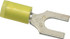 Thomas & Betts RC10-14F Standard Fork Terminal: Yellow, Nylon, Partially Insulated, #1/4" Stud, Crimp