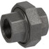 USA Industrials ZUSA-PF-20483 Black Pipe Fittings; Fitting Type: Union ; Fitting Size: 1-1/2" ; End Connections: NPT ; Material: Iron ; Classification: 300 ; Fitting Shape: Straight