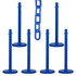 Mr. Chain 73706-6 Pedestrian Barrier Kits; Chain Material: Polyethylene ; Post Material: HDPE ; Surface Pattern: Solid Color ; Chain Color: Blue ; Post Color: Blue ; Chain Trade Size: 8in