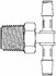 MSC T12-4BN Barbed Tube Branch Tee: 1/4" Barbs, 3/4" NPT