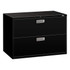 Hon HON692LP Horizontal File Cabinet: 2 Drawers, Steel, Black