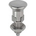 KIPP K0632.004516 M24x2, 28mm Thread Length, 16mm Plunger Diam, Hardened Locking Pin Knob Handle Indexing Plunger