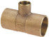 NIBCO B107250 Cast Copper Pipe Tee: 3" x 2-1/2" x 1-1/2" Fitting, C x C x C, Pressure Fitting