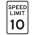 Lyle Signs T1-1010-EG12X18 Traffic & Parking Signs; MessageType: Speed Limit Signs ; Message or Graphic: Message Only ; Legend: Speed Limit 10 ; Graphic Type: None ; Reflectivity: Reflective; Engineer Grade ; Material: Aluminum