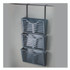 UNIVERSAL OFFICE PRODUCTS 08163 Recycled Plastic Cubicle Triple File Pocket, Cubicle Pins Mount, 13.5 x 4.75 x 28, Charcoal, 3/Pack