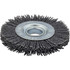 Tanis 30052 Wheel Brushes; Mount Type: Arbor Hole ; Wire Type: Crimped ; Outside Diameter (Inch): 3 ; Face Width (Inch): 3/8 ; Arbor Hole Size: 5/8 in; 1/2 in ; Arbor Hole Thread Size: 5/8 - 1/2